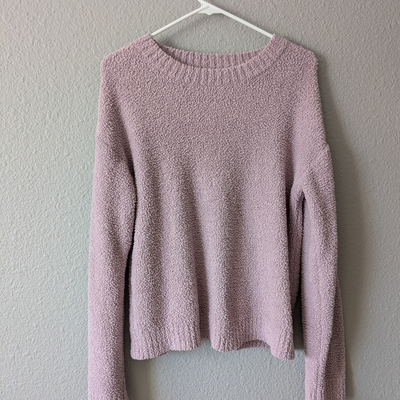 Mauve Crew Neck Boucle Textured Sweater Long Sleeves Sz. M - Picture 7 of 7